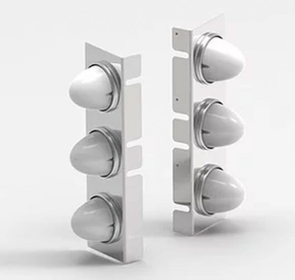 15" Stainless Watermelon Air Cleaner Light Bar, Front (Sold as a pair)