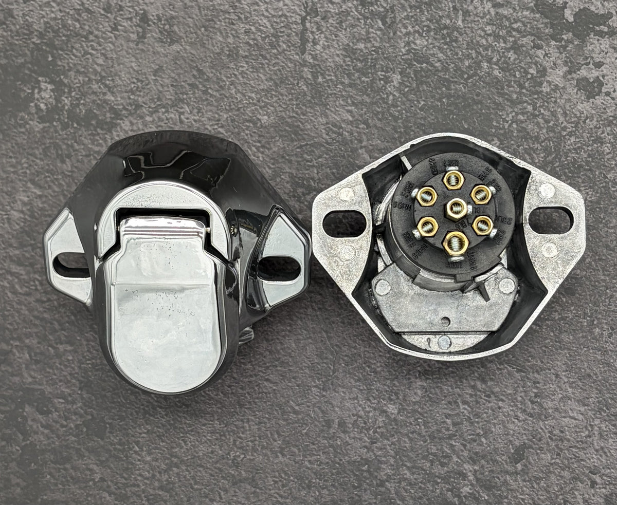 7-Way Truck & Trailer Plug Chrome & Old-School Phillips Styles