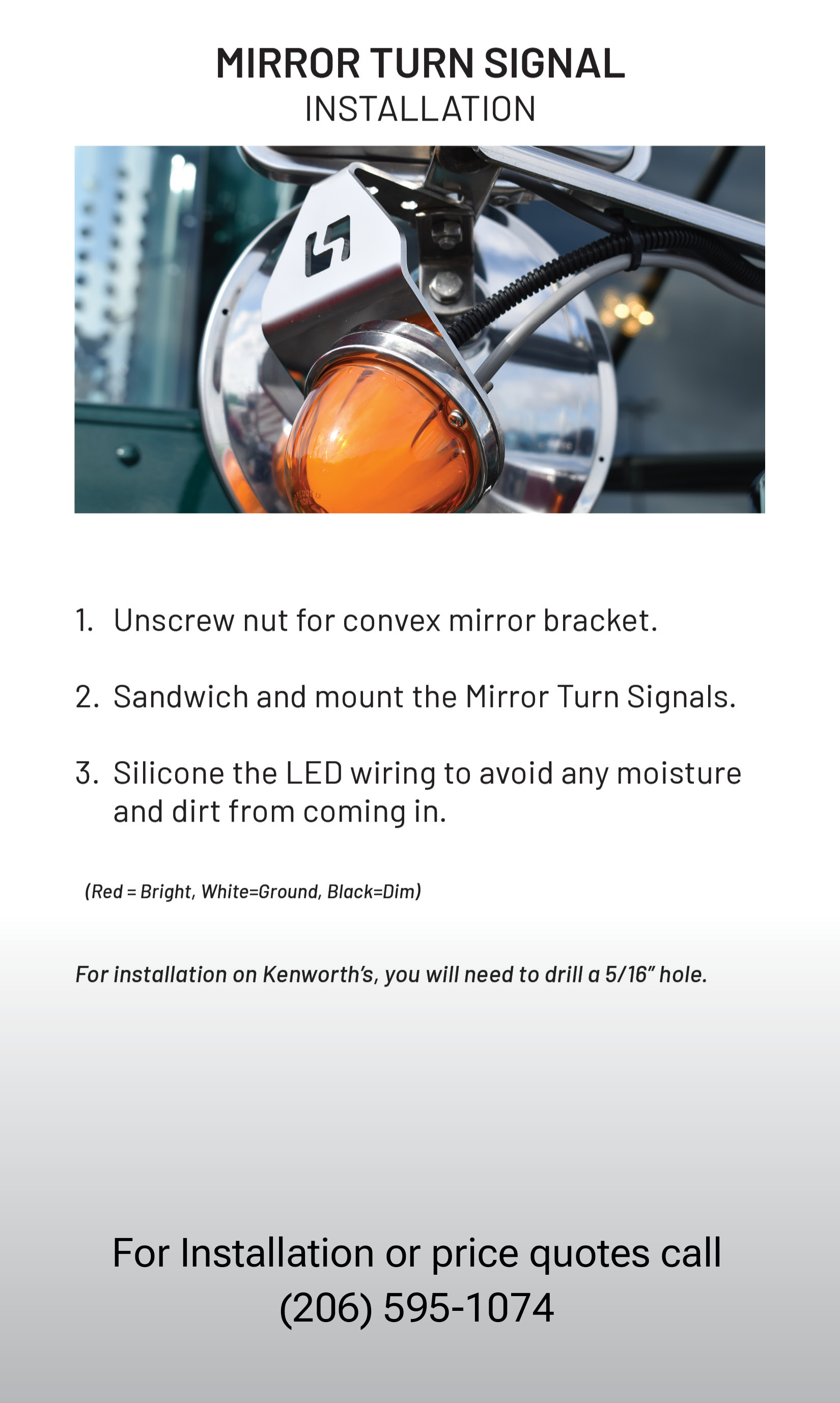 Mirror Turn Signal Brackets (Sold as a pair)