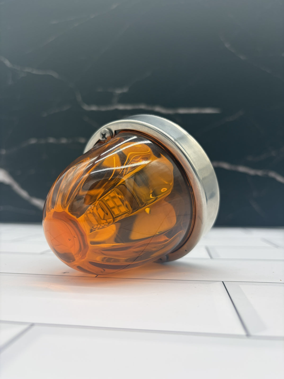 Watermelon Amber Glass Lens Flush Mount 1157 Bulb Kit
