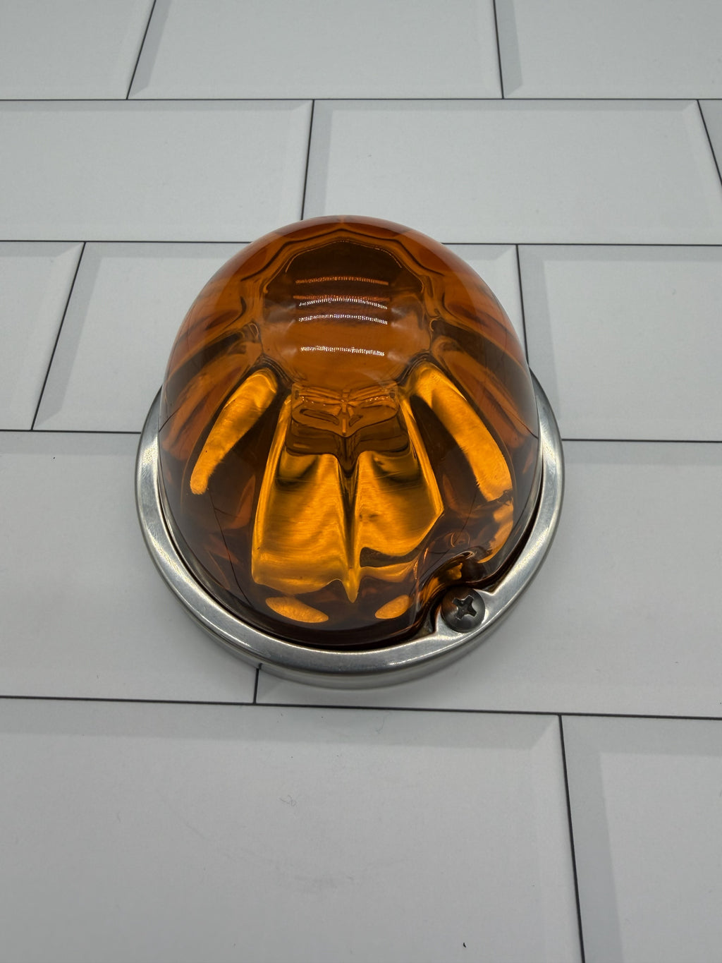 Watermelon Amber Glass Lens Flush Mount 1157 Bulb Kit